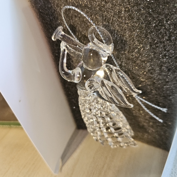 Hand Spun Glass Angel Ornament - Picture 3 of 7